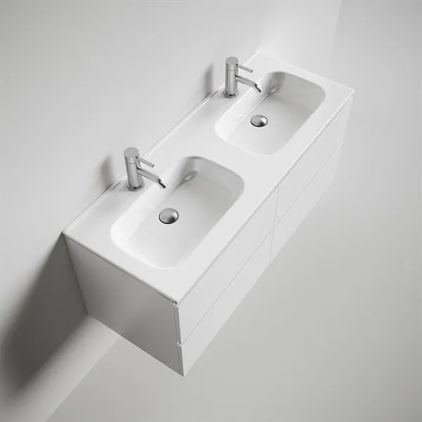 ArkiLife Smart 12046D - Hvitt dobb. porcelænsvask