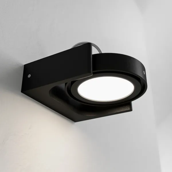 Big A01 - - LED-vegglampe med vippefunksjon, matt svart