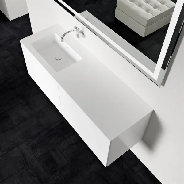 Block Soho 140L - Vaskeromsskap 140x46, matt hvit