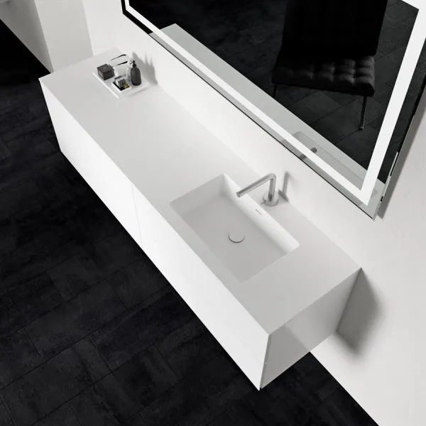 Block Soho 180R - Vaskeromsskap 180x46, matt hvit