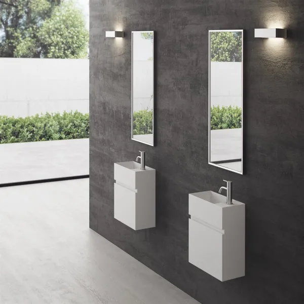 Compact 02L - Vaskeskap 40x20, Matt Hvit SolidTec®