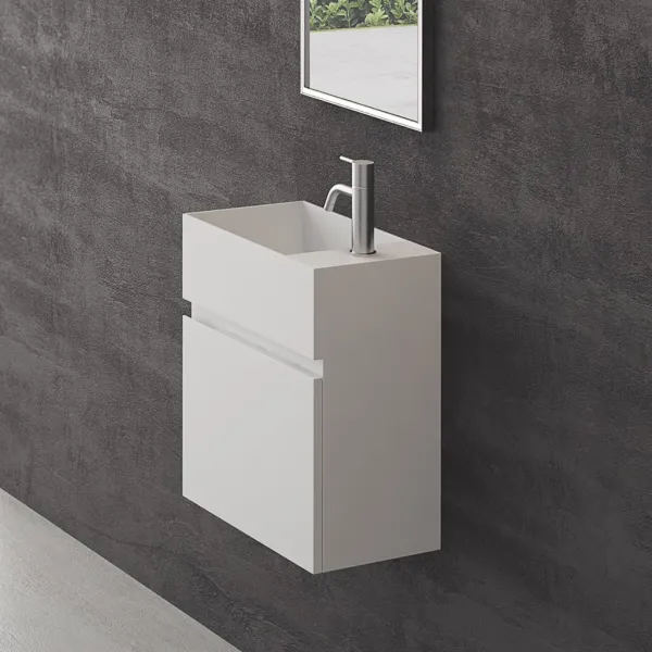 Compact 03L - Servantskap 45x25, Matt Hvit SolidTec®