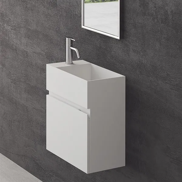 Compact 03R - Servantskap 45x25, Matt Hvit SolidTec®
