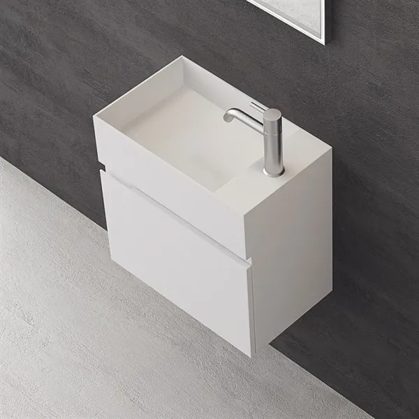 Compact 04L - Vaskeromsskap 50x30, Matt Hvit SolidTec®