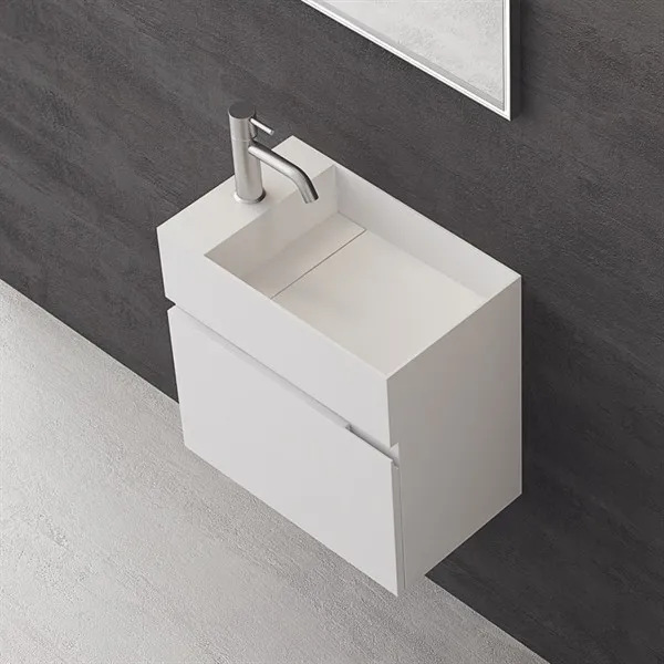 Compact 04R - Vaskeromsskap 50x30, Matt Hvit SolidTec®