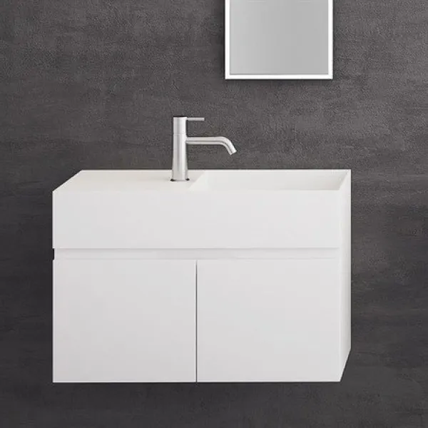 Compact 08R - Servantskap 75x32, Matt Hvit SolidTec®