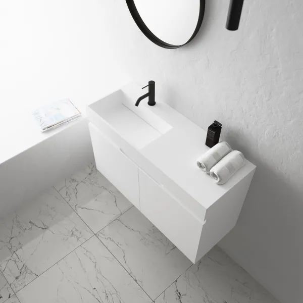 Compact Inside 090L - Servantskap 90x35, Matt Hvit SolidTec®