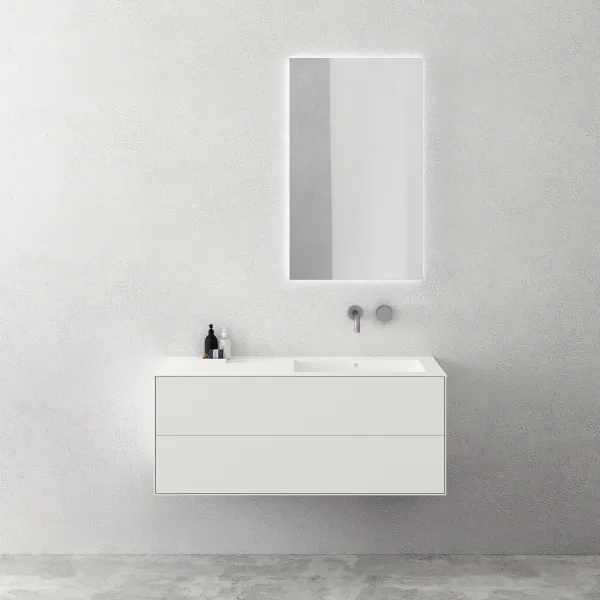 Copenhagen Chic 120R - Baderomsmøbler, Corian®, Matt hvit