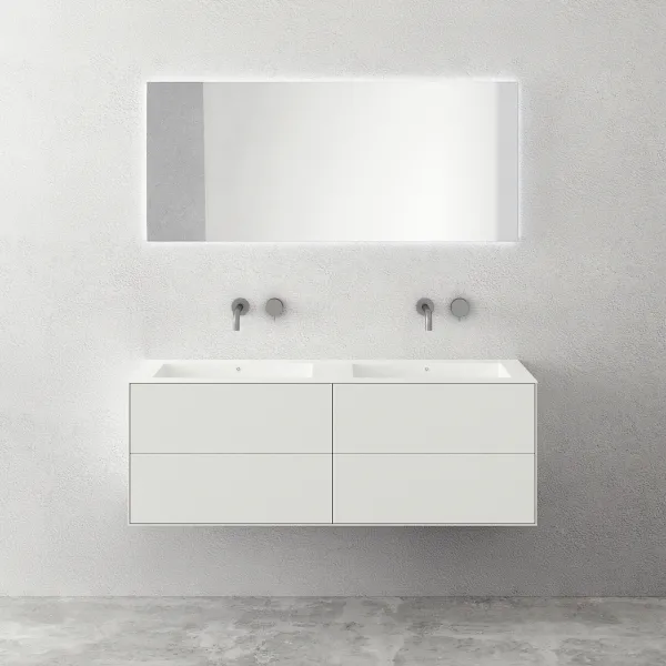 Copenhagen Chic 140D - Baderomsmøbler, Corian®, Matt hvit