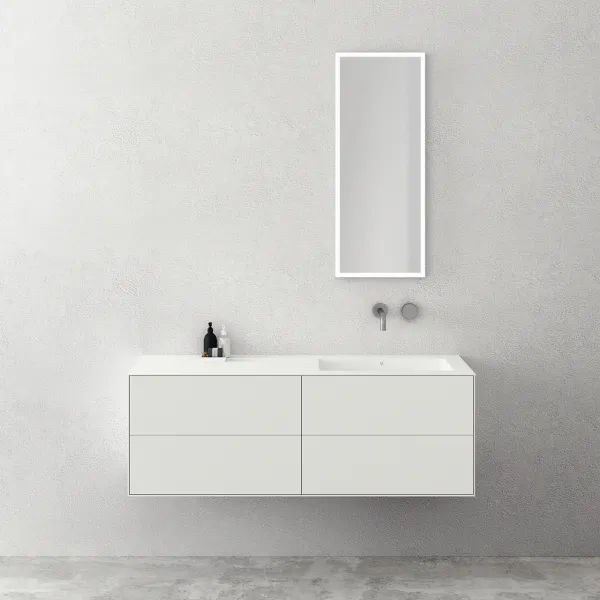 Copenhagen Chic 140R - Baderomsmøbler, Corian®, Matt hvit