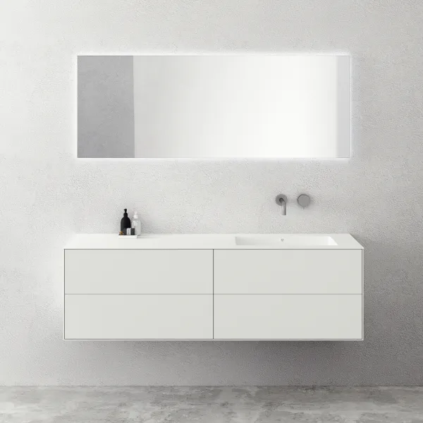 Copenhagen Chic 160R - Baderomsmøbler, Corian®, Matt hvit