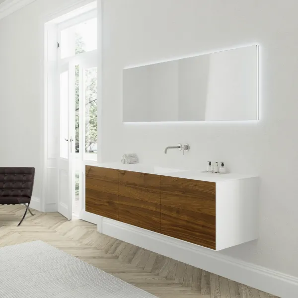 Copenhagen Chic 180 - MKII, rå amerikansk valnøtt med isbrehvit Corian®