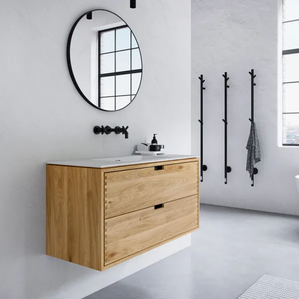 CPH Tapwork Soho 100 - Snekkermøbler i naturlig eik inkl. Matt hvit SolidTec-vask