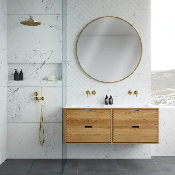 CPH Tapwork Soft 140D - MKII, fingertappede skap i naturlig eik inkludert Mathvid SolidTec®-vask