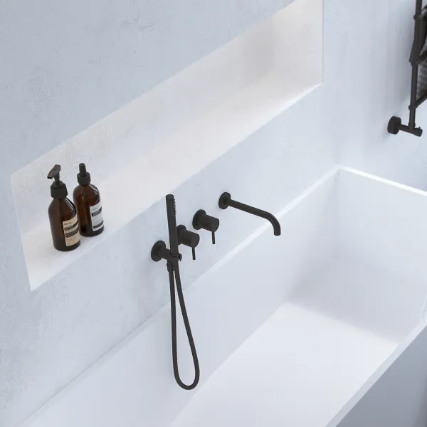 Semplice SBR801 S11 - Badekar/dusj, Matt sort 