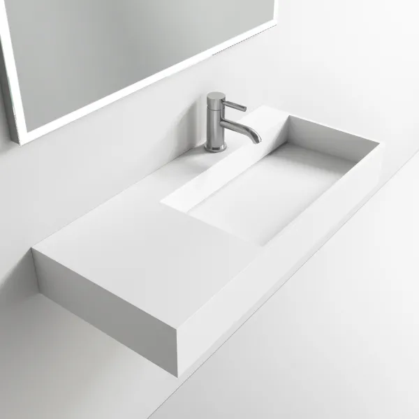Kubo Inside 90R - Håndvask, matt hvit SolidTec®