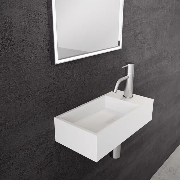 Kubo Mini 40L - 40x20 Vask venstre, Matt Hvit SolidTec®