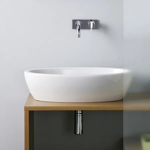 Spazio LFT64 - 63x33 cm vaskeskål, Hvit porselen