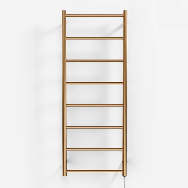 Pulcher Minimalism PM128 - Elektrisk håndkletørker, 50 x 128 cm, PVD børstet kobber