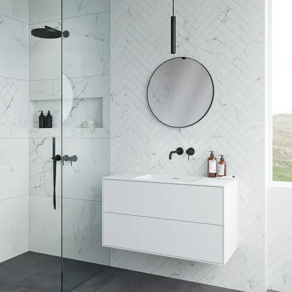 Pulcher Mood 100 Soho - Baderomsmøbel 100x46 cm, matt hvit med SolidTec® vask