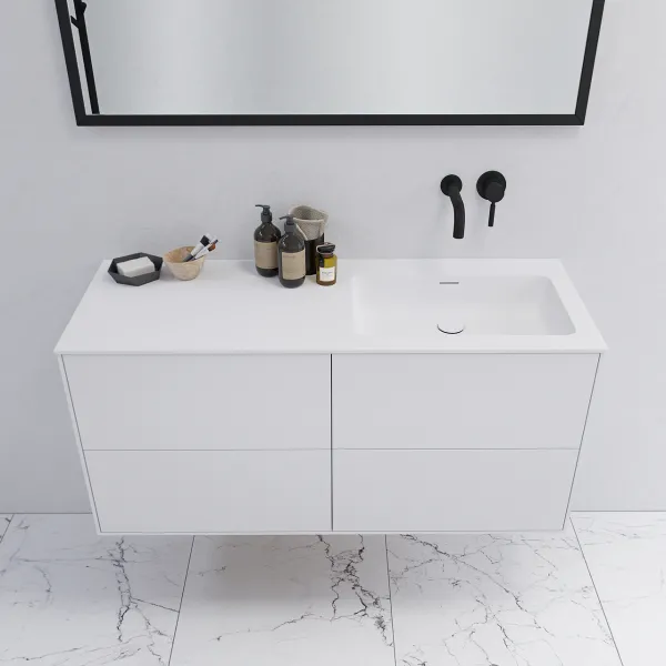Pulcher Mood 120R Soho - Baderomsmøbel 120x46 cm, Mathvid m/ SolidTec® vask
