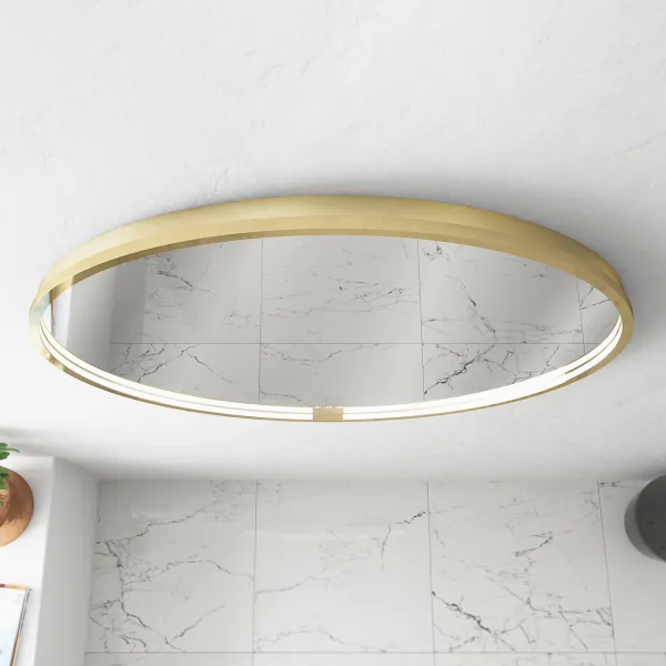 Pulcher Mood Mirror PMM-O90 - Ø90 cm speil m/lys og lysstyring, Messing