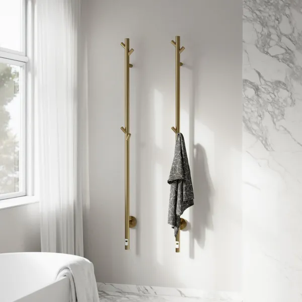 Pulcher® Style PS14 - Elektrisk håndkletørker med timer, PVD børstet messing