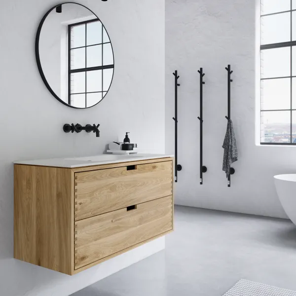 CPH Tapwork Soft 100 -  Snekkermøbler i naturlig eik inkl. Matt hvit SolidTec-vask