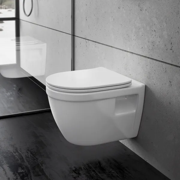 Stool AS1-18 - Toalett 52 cm, Hvit, Rimless + EasyClean Coat