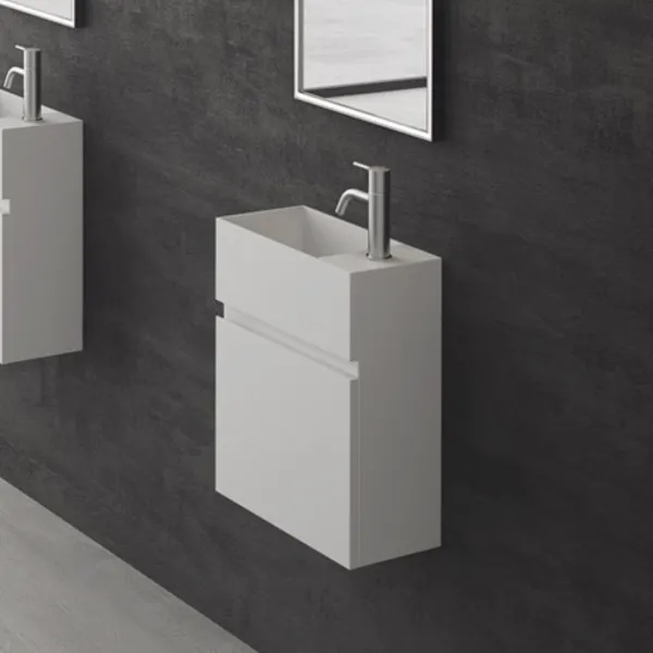 Compact 02L - Vaskeskap 40x20, Matt Hvit SolidTec®