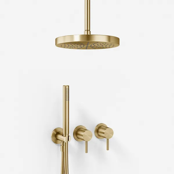 Semplice SBR801 S03 - Dusjsett, Ø24 cm, Tak, PVD Børstet Messing