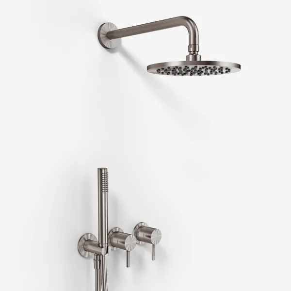 Semplice SBR801 S05 - Rain DeLuxe Ø20 cm, Vegg, PVD Børstet Stål 