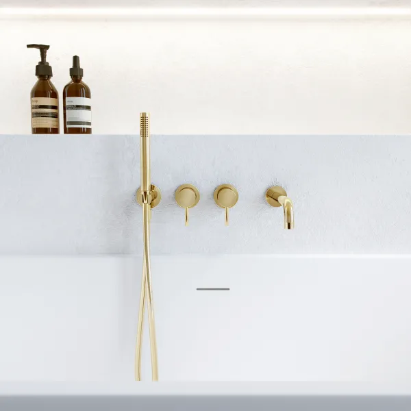 Semplice SBR801 S11 - Badekar/dusj, polert messing naturell 