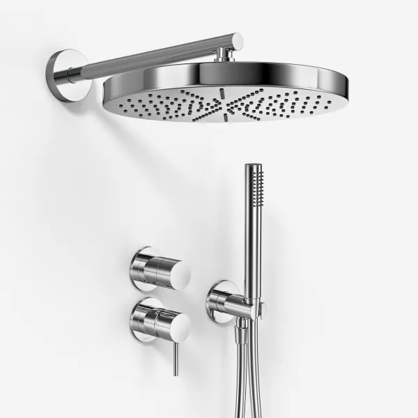 Semplice SBR901 S02 - Dusjsett Ø28 cm, Vegg, Krom