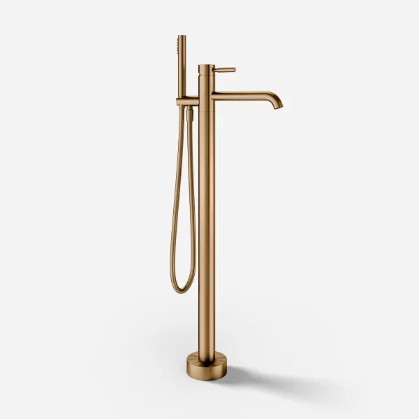 Semplice SQ2 - Frittstående badekararmatur, PVD børstet kobber