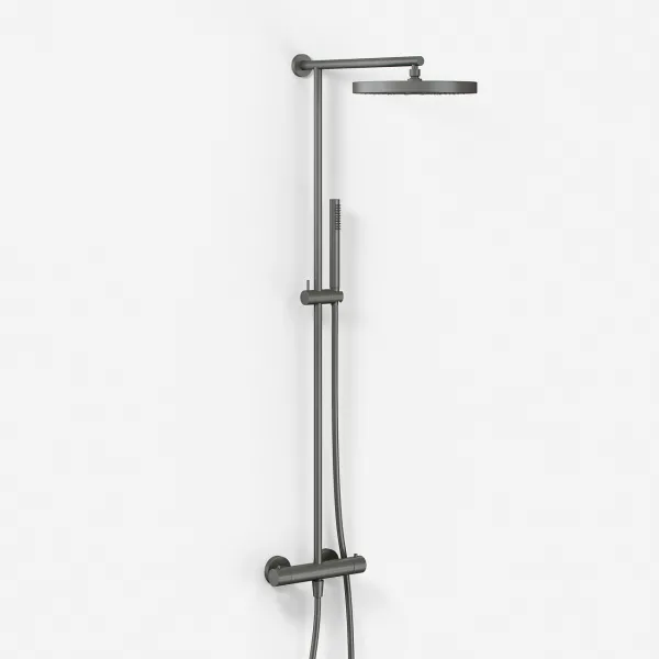 Semplice SRL10 S02 - Termostatsett, XXL Rain DeLux Ø28 m/EasyClean, PVD matt pistolmetall