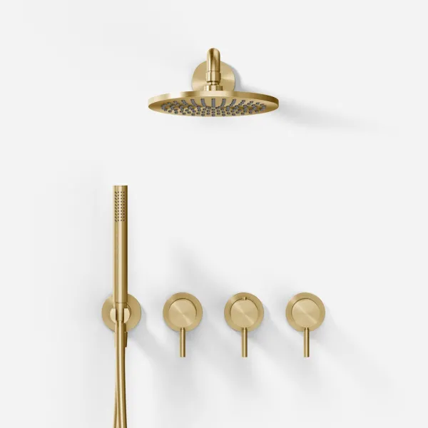 Semplice STB801 S05 - Rain DeLux SmartTerm Ø20 cm EasyClean, Vegg, PVD Børstet Messing