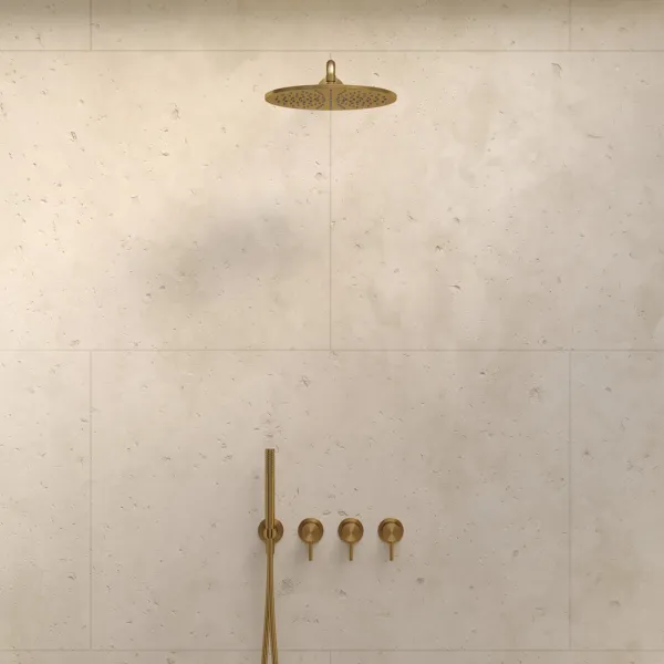 Semplice STB801 S07 - Rain DeLux SmartTerm Ø30 cm EasyClean, Vegg, PVD Børstet Messing