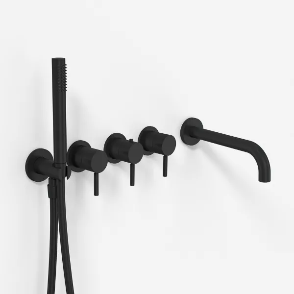 Semplice STB801 S11 - Termostatsett Kar/dusj, Matt sort