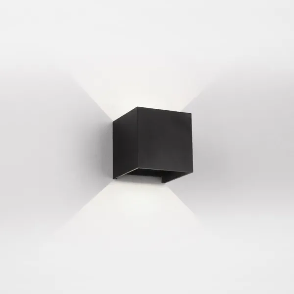 UP&DOWN - LED-vegglampe, 100x100, IP 54, svart
