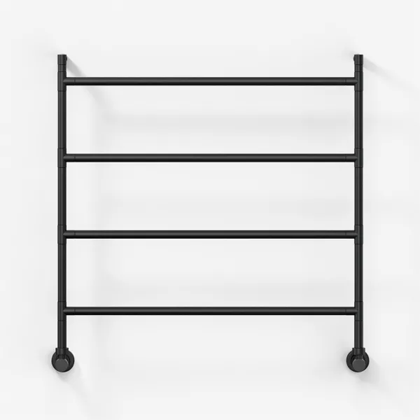 Vetro Nostromo 482/4 - 80x80, vannbasert håndkletørker, matt svart