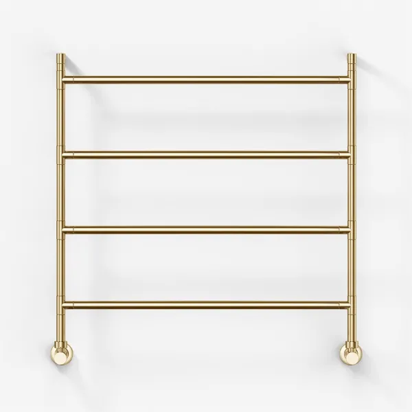 Vetro Nostromo 482/4 - 80x80, Vannbasert håndkletørker, polert messing