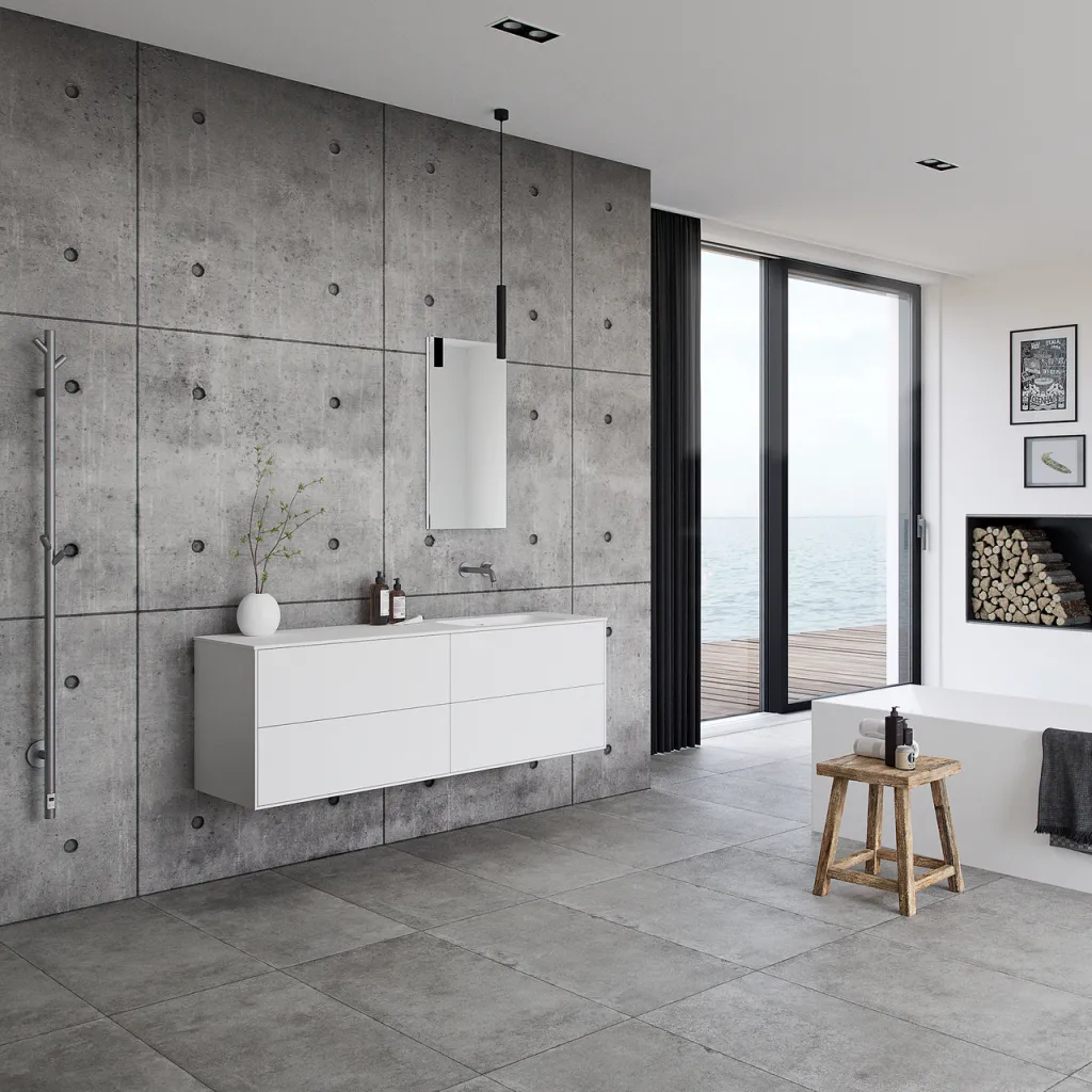 Pulcher Mood 160R Soft - Baderomsmøbel 160x46 cm, matt hvit med SolidTec® vask