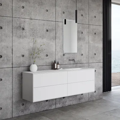 Pulcher Mood 160R Soft - Baderomsmøbel 160x46 cm, matt hvit med SolidTec® vask