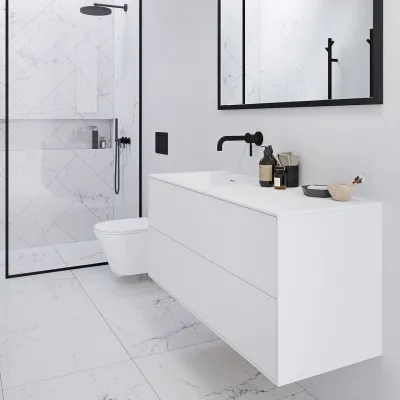 Pulcher Mood 120L Soho - Baderomsmøbel 120x46 cm, Mathvid m/ SolidTec® vask