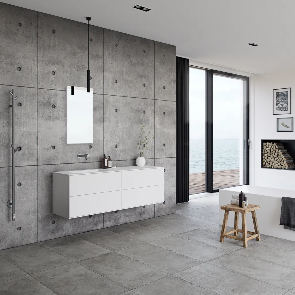 Pulcher Mood 160L Soho - Baderomsmøbel 160x46 cm, matt hvit med SolidTec® vask