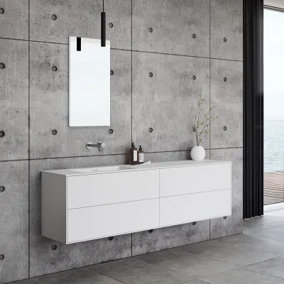 Pulcher Mood 180L Soho - Baderomsmøbel 180x46 cm, matt hvit med SolidTec® vask