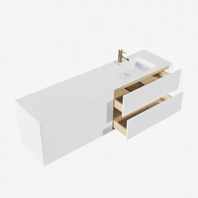 Pulcher Mood 180R Soho - Baderomsmøbel 180x46 cm, Mathvid m/ SolidTec® vask