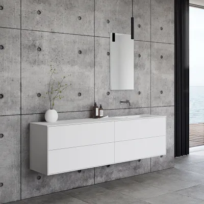 Pulcher Mood 180R Soho - Baderomsmøbel 180x46 cm, Mathvid m/ SolidTec® vask