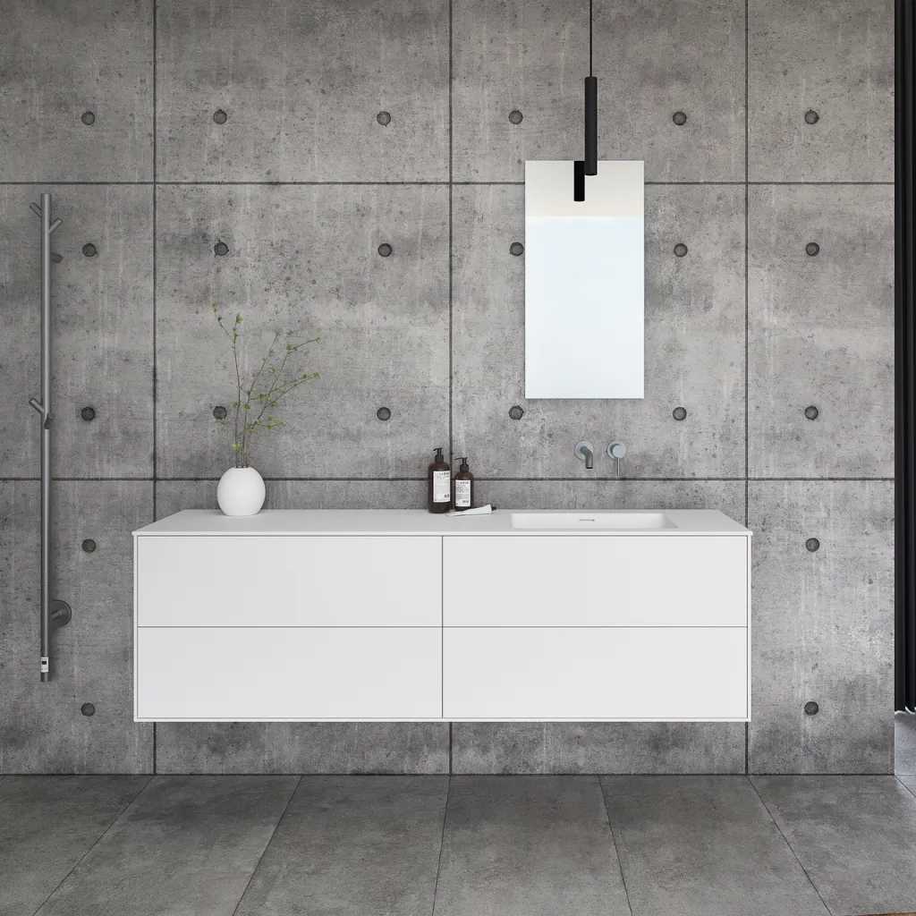 Pulcher Mood 180R Soho - Baderomsmøbel 180x46 cm, Mathvid m/ SolidTec® vask